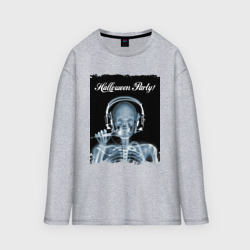 Женский лонгслив oversize хлопок Halloween party - skeleton - x-ray