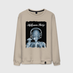 Мужской свитшот хлопок Halloween party - skeleton - x-ray