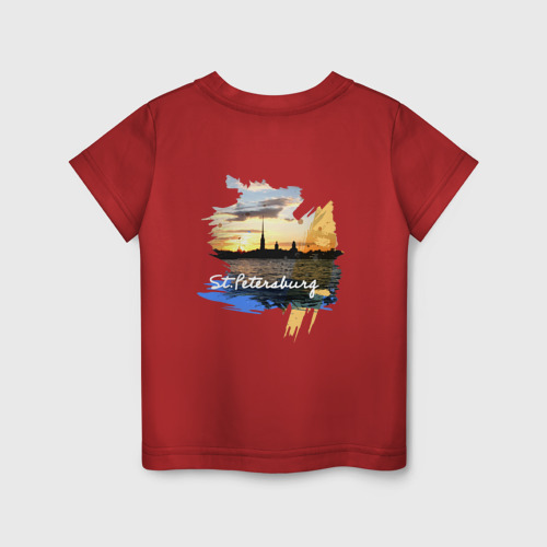 Детская футболка хлопок Туризм. Россия. Санкт-Петербург, цвет красный - фото 2