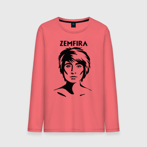 Мужской лонгслив хлопок Zemfira эскиз портрет, цвет коралловый