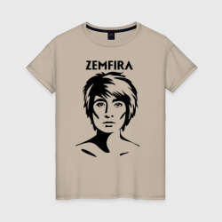 Женская футболка хлопок Zemfira эскиз портрет