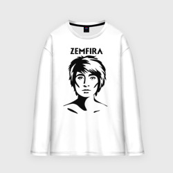 Женский лонгслив oversize хлопок Zemfira эскиз портрет