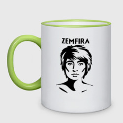Кружка двухцветная ZEMFIRA эскиз портрет