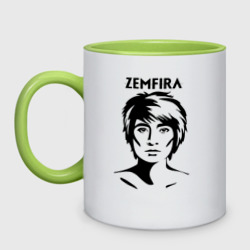 Кружка двухцветная Zemfira эскиз портрет