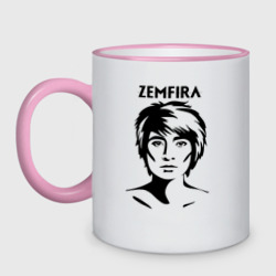 Кружка двухцветная Zemfira эскиз портрет