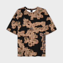 Мужская футболка oversize 3D Герои 3 Карта Подземелья