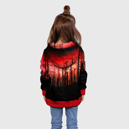 Детская толстовка 3D Сиреноголовый Кровавый Лес, цвет красный - фото 5