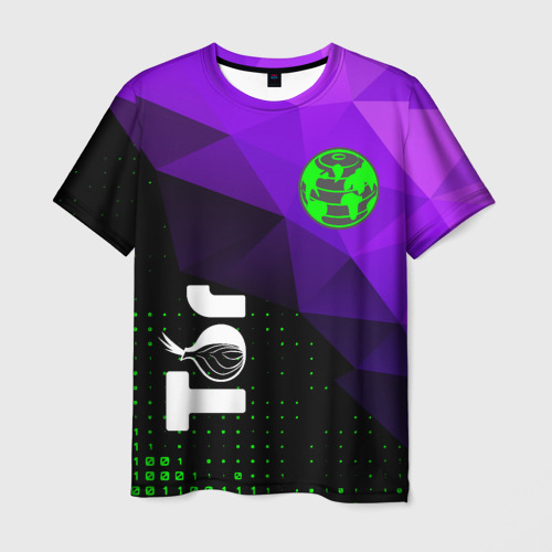 Мужская футболка 3D с принтом Тор tor project browser, вид спереди #2