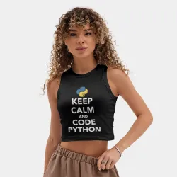 Женская укороченная майка-топ хлопок Python Пайтон - фото 2