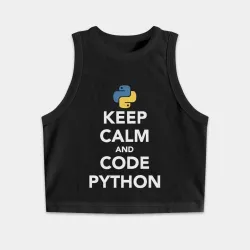 Женская укороченная майка-топ хлопок Python Пайтон