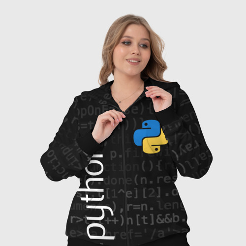 Женский костюм 3D Python Пайтон, цвет черный - фото 7