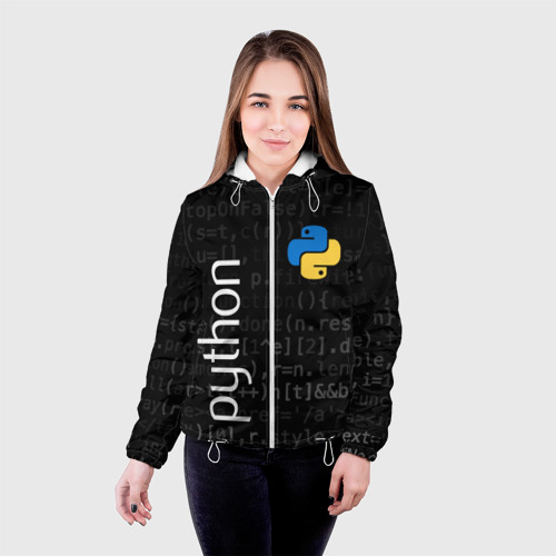 Женская куртка 3D Python Пайтон, цвет белый - фото 3