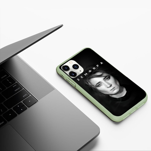 Чехол для iPhone 11 Pro матовый с принтом Zемфира красивый портрет, фото #5