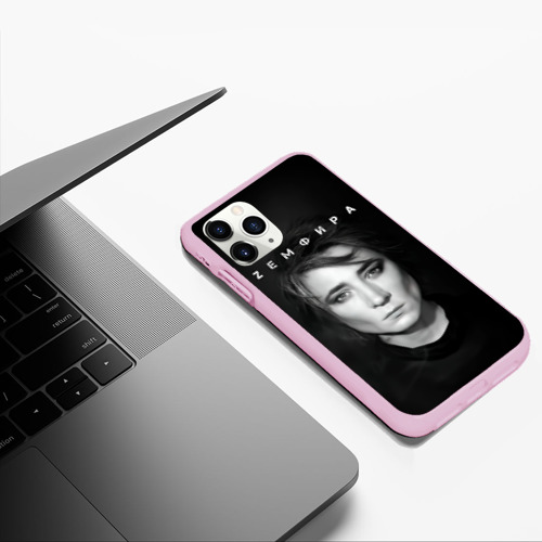 Чехол для iPhone 11 Pro Max матовый Zемфира красивый портрет, цвет розовый - фото 5