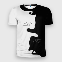 Коты инь-янь – Мужская футболка 3D Slim с принтом купить со скидкой в -9%