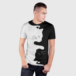 Мужская футболка 3D Slim Коты инь-янь - фото 2