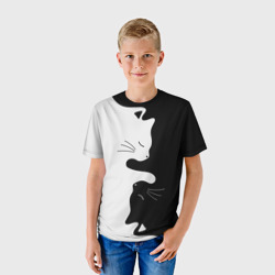 Детская футболка 3D Коты инь-янь - фото 2