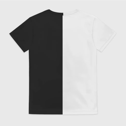 Женская футболка 3D с принтом Коты инь-янь, вид сзади #1