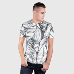Мужская футболка 3D Slim Тропические листья - фото 2
