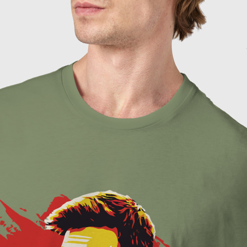 Мужская футболка хлопок Месси, цвет авокадо - фото 6