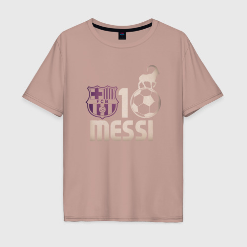 Мужская футболка хлопок Oversize с принтом 1 Love Messi, вид спереди #2