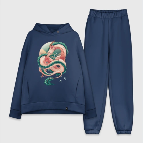 Женский костюм хлопок Oversize Дракон