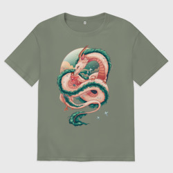 Женская футболка хлопок Oversize Дракон