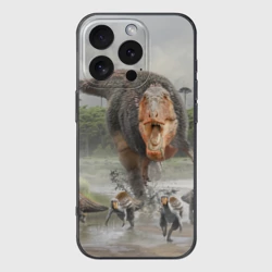 Чехол для iPhone 16 Pro Max силиконовый с защитой камеры Т-Рекс Динозавр Dino