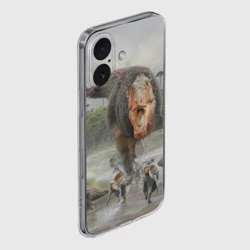 Чехол для iPhone 16 силиконовый с защитой камеры Т-Рекс Динозавр Dino - фото 2