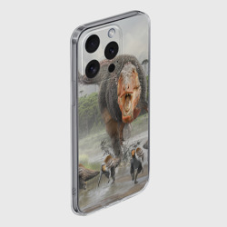Чехол для iPhone 15 Pro Max силиконовый с защитой камеры Т-Рекс Динозавр Dino - фото 2