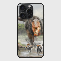 Чехол силиконовый для Apple iPhone 15 Pro матовый Т-Рекс Динозавр Dino