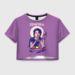 Женская футболка Crop-top 3D Zemfira арт ужин