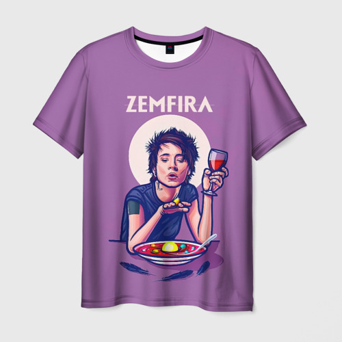 Мужская футболка 3D Zemfira арт ужин, цвет 3D печать