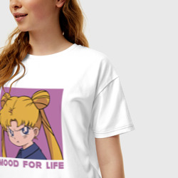 Женская футболка хлопок Oversize Mood Сейлор мун - фото 2