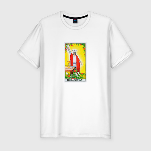 Мужская приталенная футболка из хлопка с принтом Маг | Карта Таро Уэйта, вид спереди №1