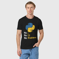 Мужская футболка хлопок Пайтон Python no problem - фото 2