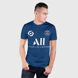 Мужская футболка 3D Slim Месси форма ПСЖ 2021/2022 - фото 2