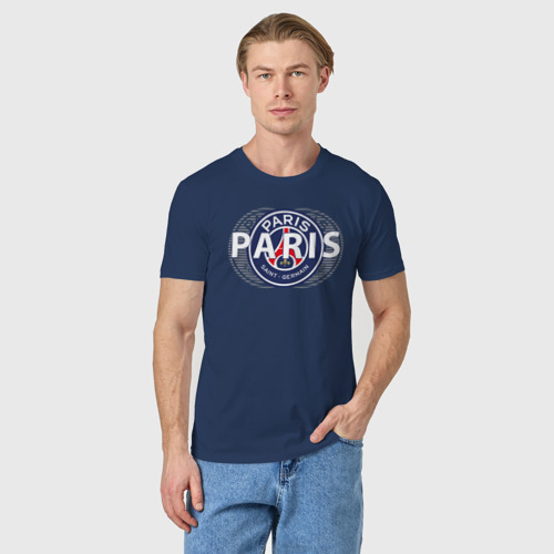 Мужская футболка хлопок PSG Core Wordmark Graphic New 2022-23, цвет темно-синий - фото 3
