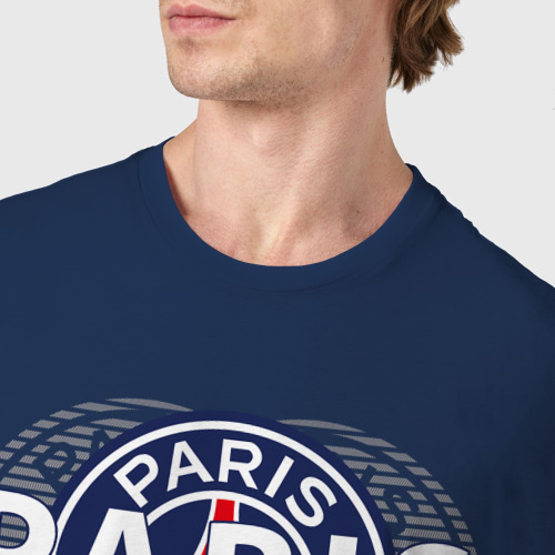 Мужская футболка хлопок PSG Core Wordmark Graphic New 2022-23, цвет темно-синий - фото 6