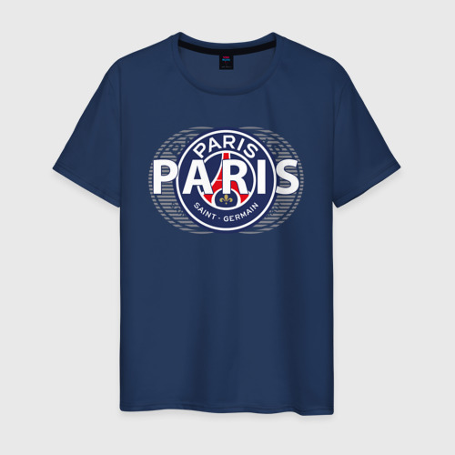 Мужская футболка хлопок PSG Core Wordmark Graphic New 2022-23, цвет темно-синий