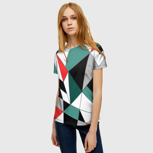 Женская футболка 3D Абстрактный геометрический, цвет 3D печать - фото 3