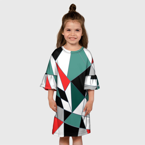 Детское платье 3D Абстрактный геометрический, цвет 3D печать - фото 4