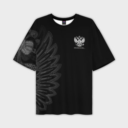 Мужская футболка oversize 3D Russia - Black Side