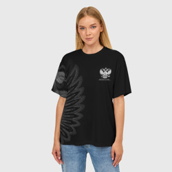 Женская футболка oversize 3D Russia - Black Side - фото 2