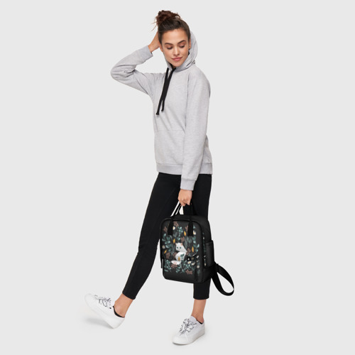 Женский рюкзак 3D с принтом Кошечка среди цветов, фото #4