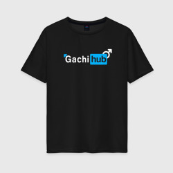 Женская футболка хлопок Oversize Gachi hub