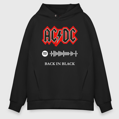 Ac dc back in black hoodie top