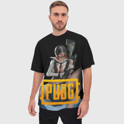 Мужская футболка oversize 3D PUBG 18+ girl - фото 2