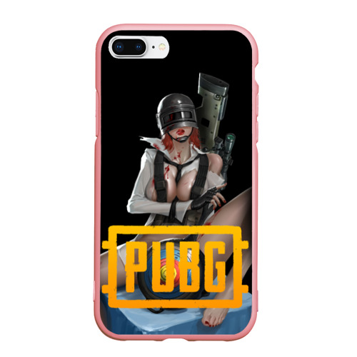 Чехол для iPhone 7Plus/8 Plus матовый PUBG 18+ girl, цвет баблгам