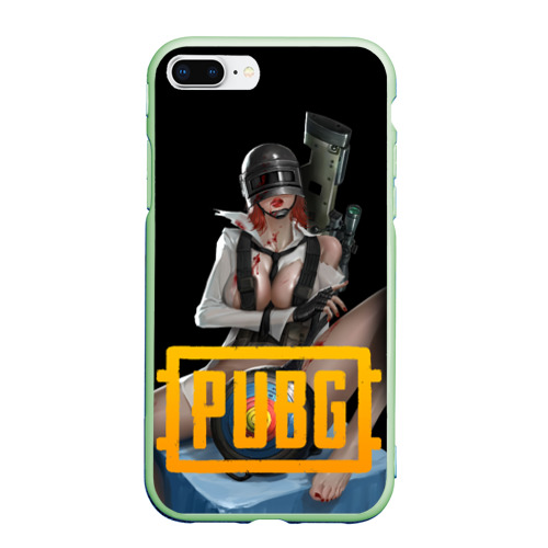 Чехол для iPhone 7Plus/8 Plus матовый PUBG 18+ girl, цвет салатовый